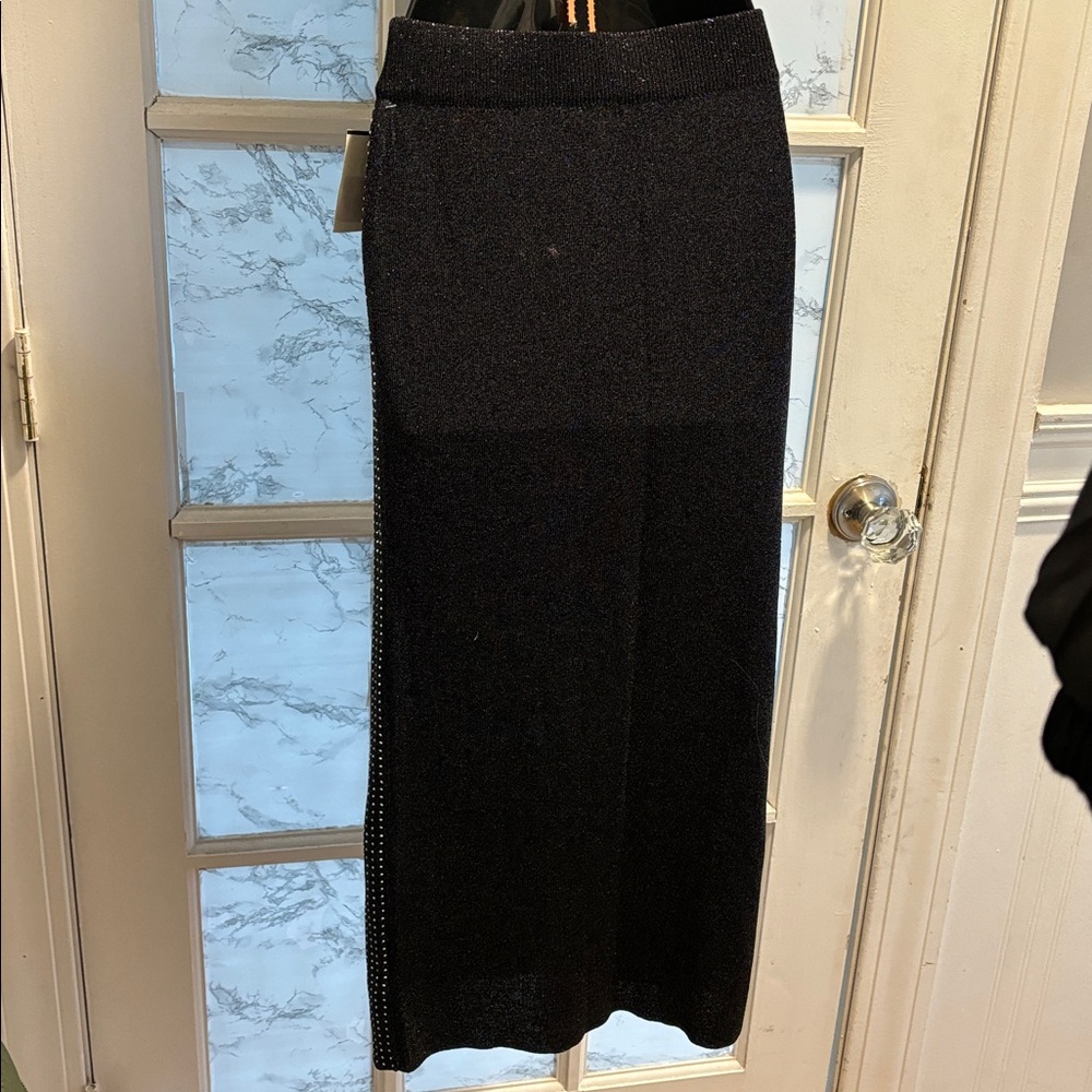 Ontwelfth Size Small 89% Viscosa 11% Nailon Skirt Colored Black And Silver NWTS - Picture 2 of 11